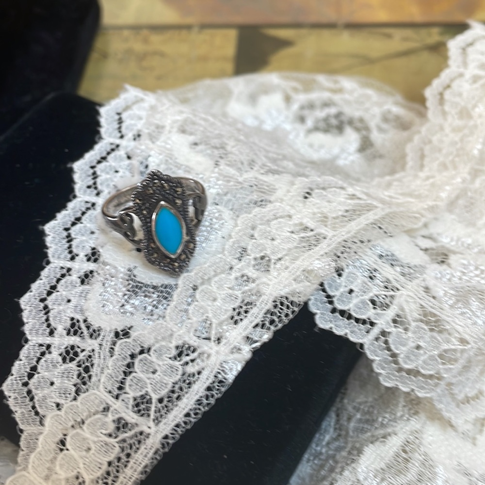 Sterling Sleeping BeautyTorquise Ring